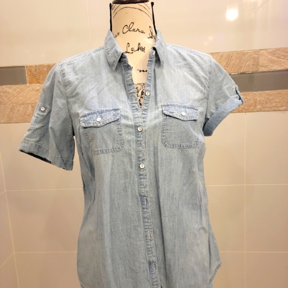 Eddie Bauer denim blouse